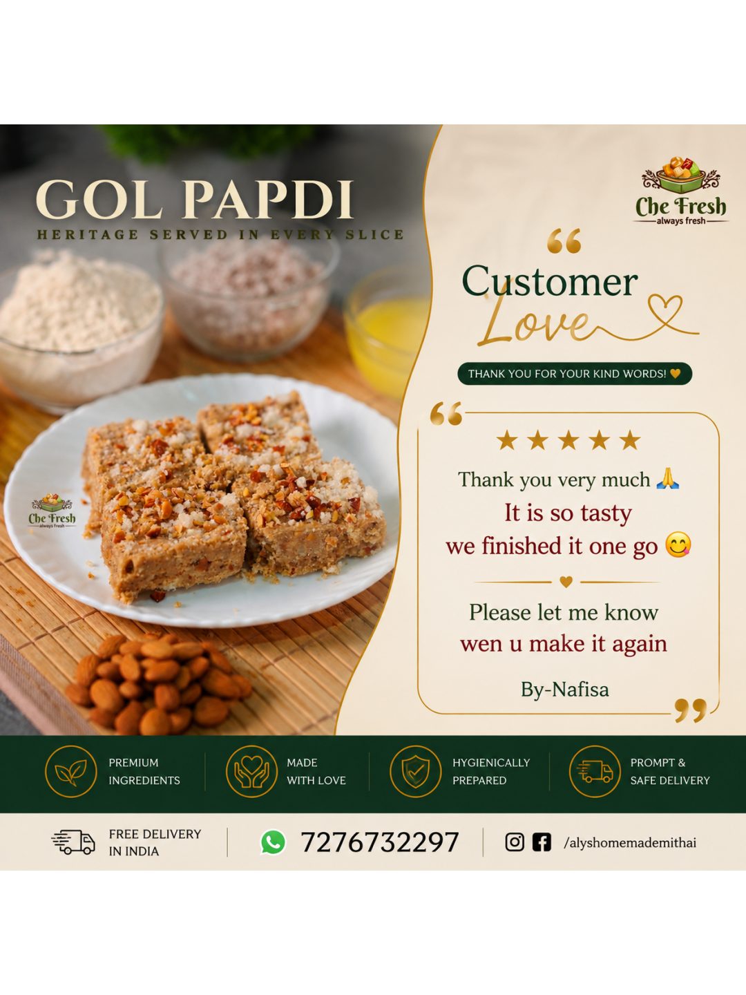 Roasted Almonds Golpapdi [wheat Flour] - photo 5